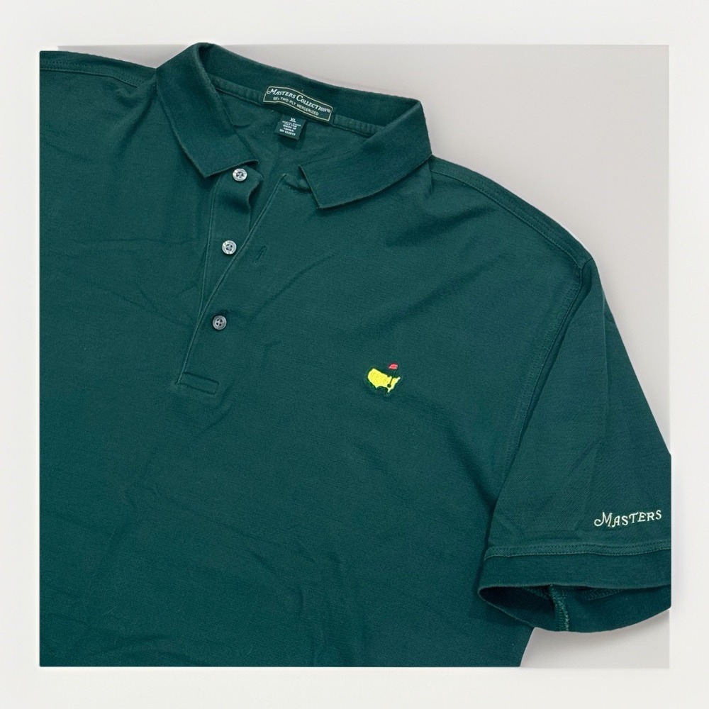Masters Collection Men's Golf Polo Hunter Green 100% Cotton‎ Size L Embroidered